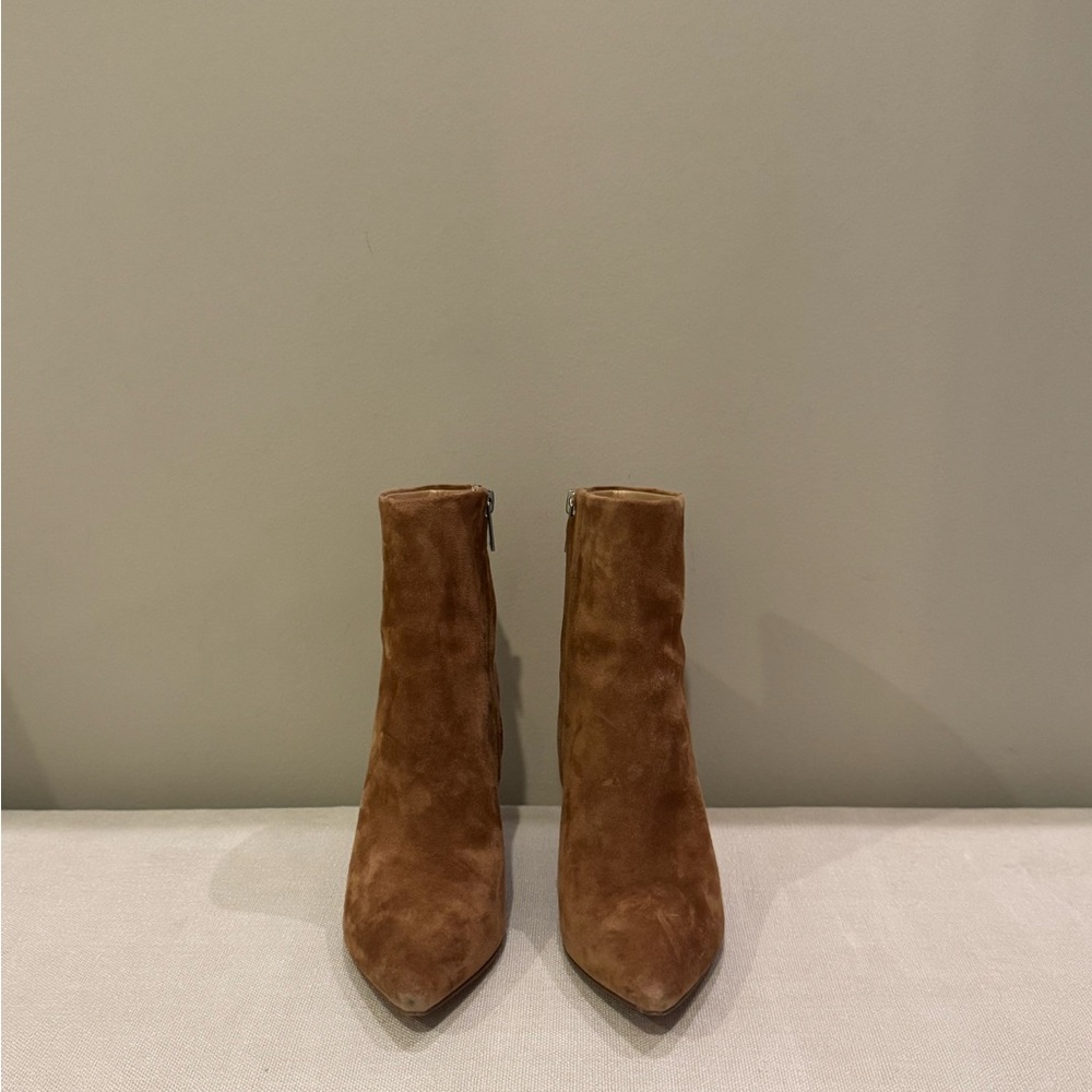 Marc Fisher Chestnut Suede Pointed Toe Ankle Booties
